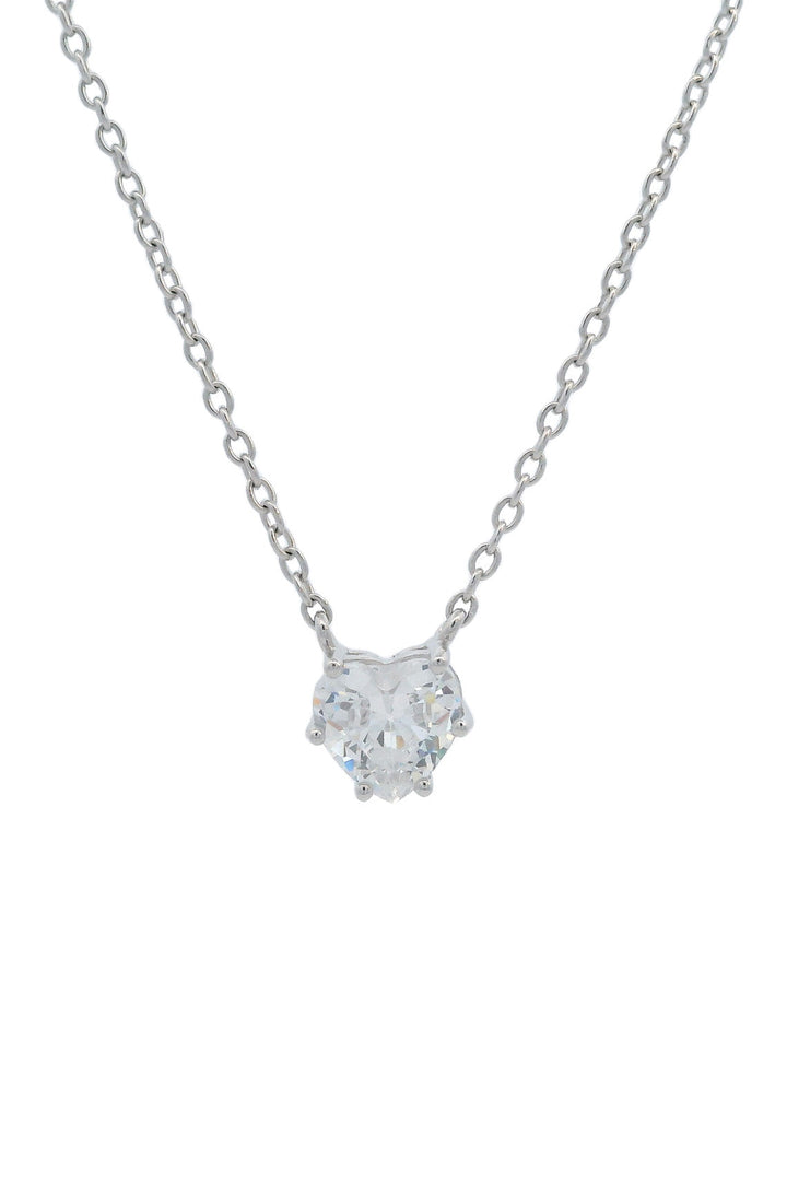 GEORGINI MIDNIGHT VELVET BABY HEART NECKLACE SILVER