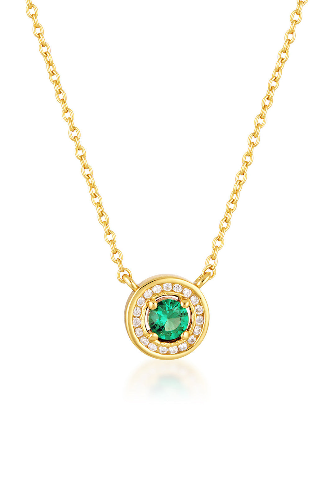 MILESTONE EMERALD HALO PENDANT IN GOLD