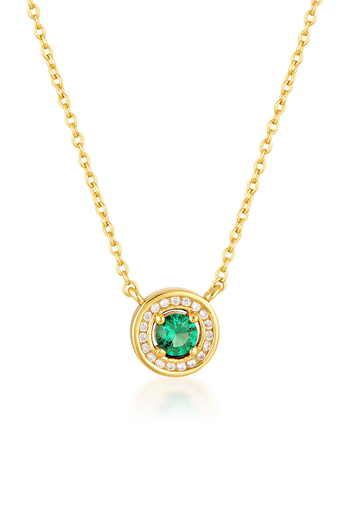 MILESTONE EMERALD HALO PENDANT IN GOLD