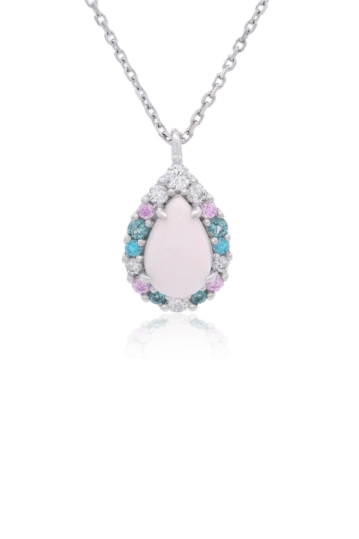 GEORGINI WISTERIA CREATED OPAL FLORIBUNDA PENDANT SILVER