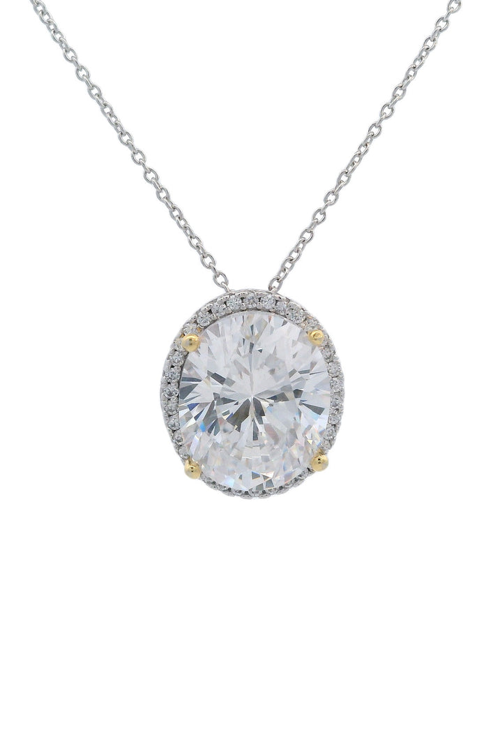 GEORGINI MIDNIGHT VELVET LIMITED EDITION SELENE TWO-TONE MOONLIGHT OVAL PENDANT