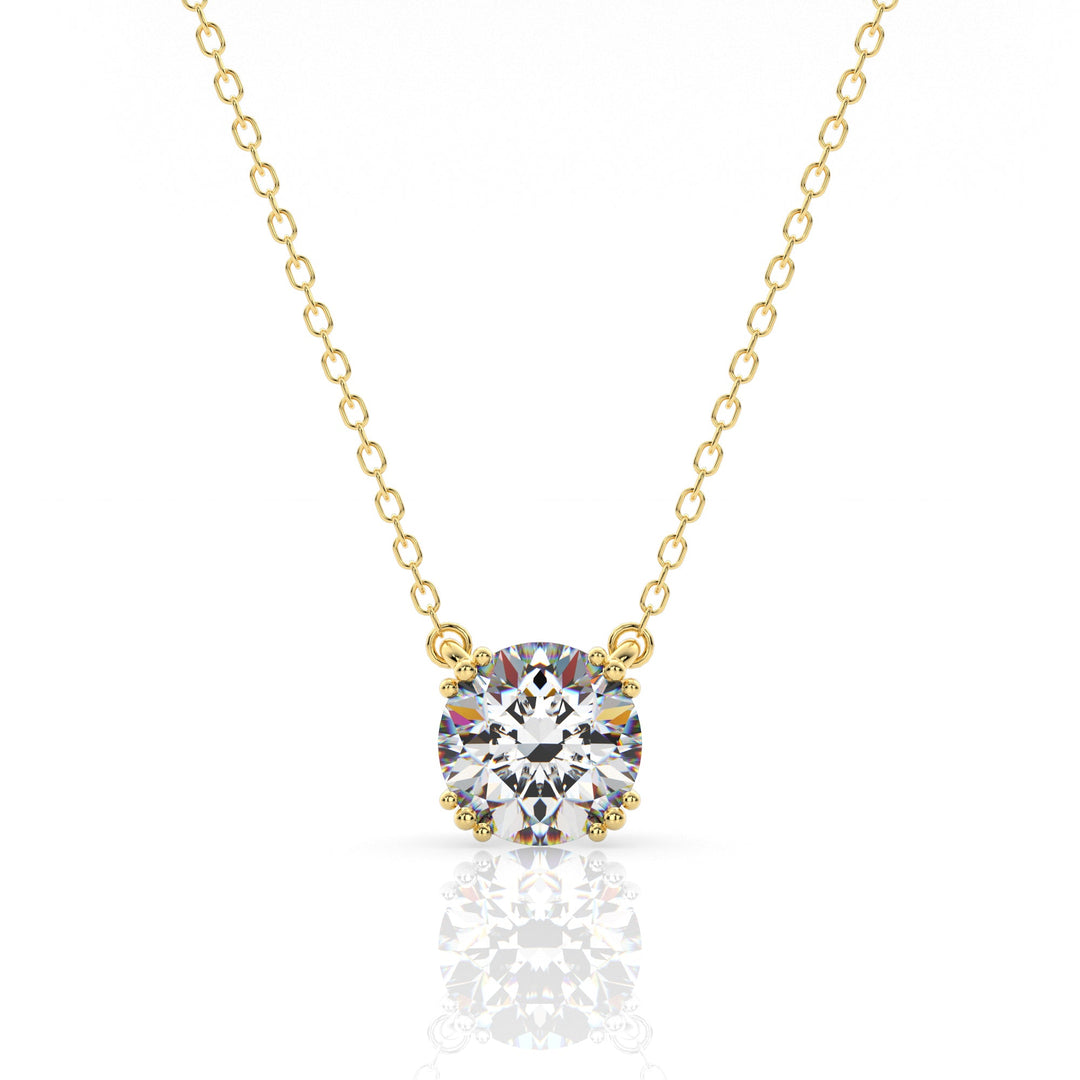 GEORGINI ELEGANT ESSENTIALS 6.5MM ROUND HIDDEN HALO PENDANT GOLD