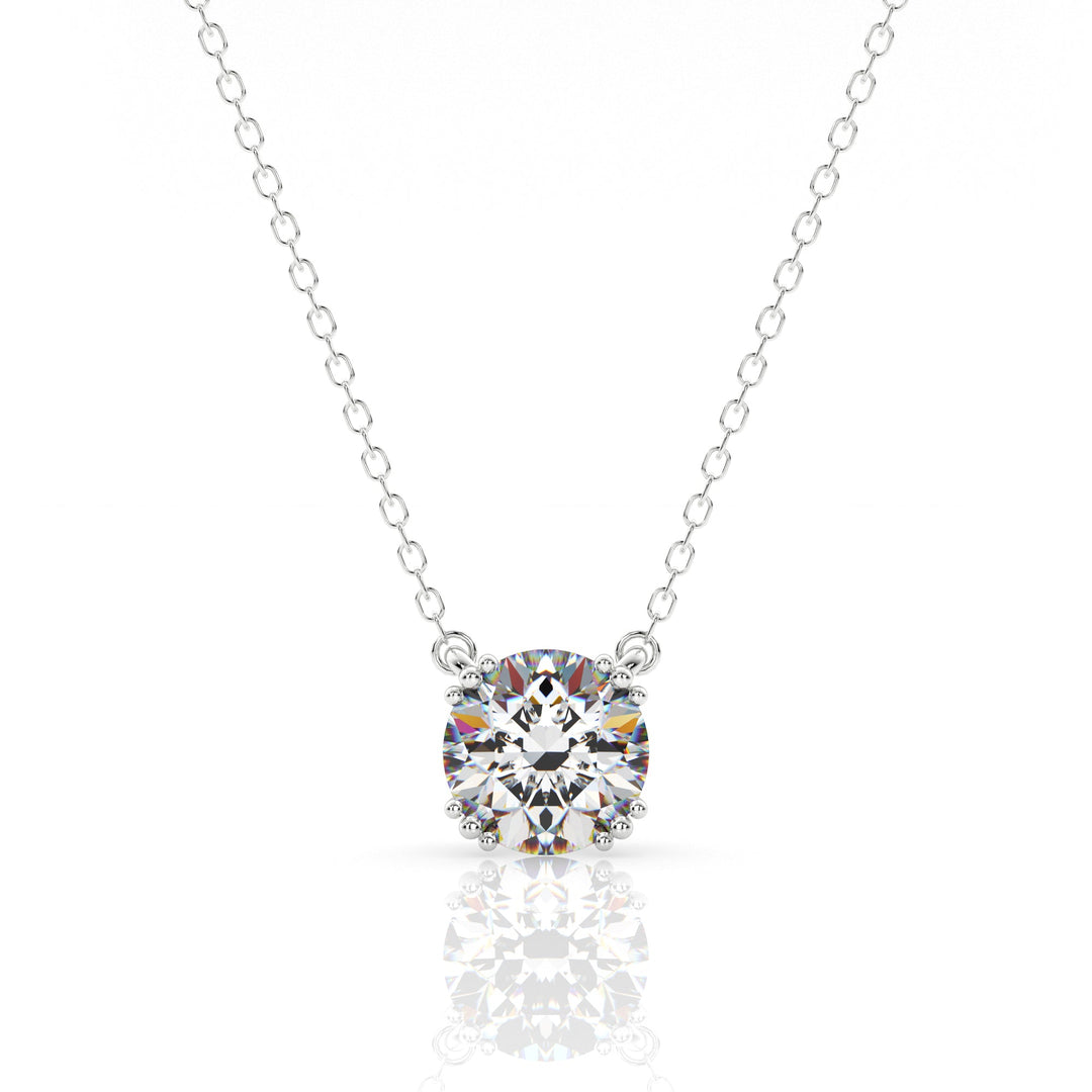 GEORGINI ELEGANT ESSENTIALS 6.5MM ROUND HIDDEN HALO PENDANT SILVER
