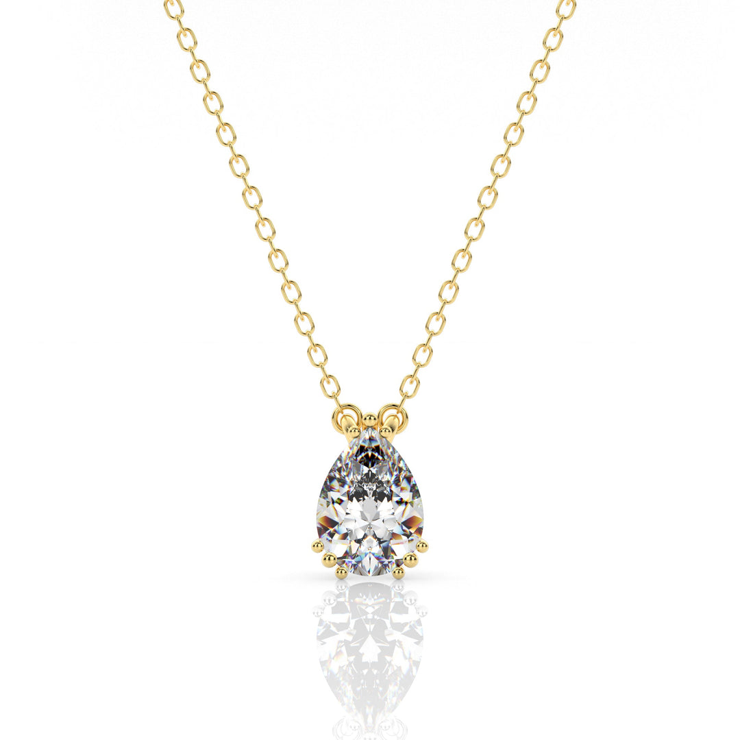 GEORGINI ELEGANT ESSENTIALS 7MM PEAR CUT HIDDEN HALO PENDANT GOLD