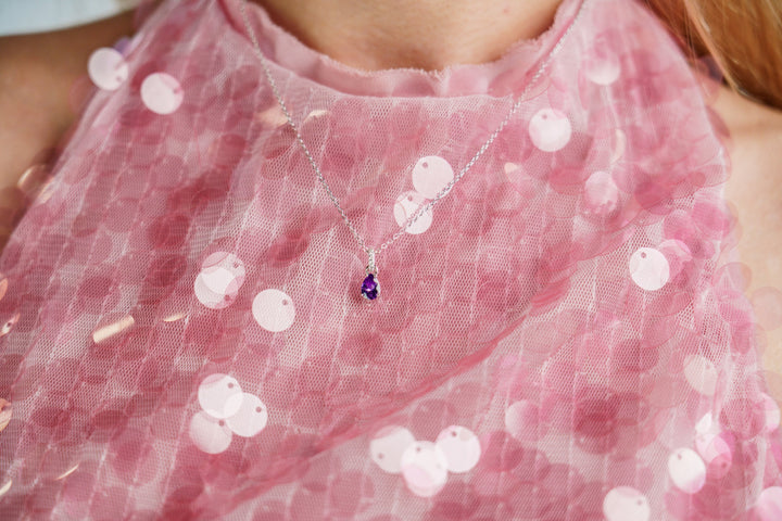 GEORGINI WISTERIA PENDANT AMETHYST CZ SILVER