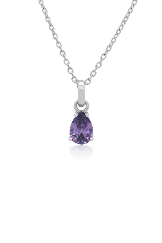 GEORGINI WISTERIA PENDANT AMETHYST CZ SILVER