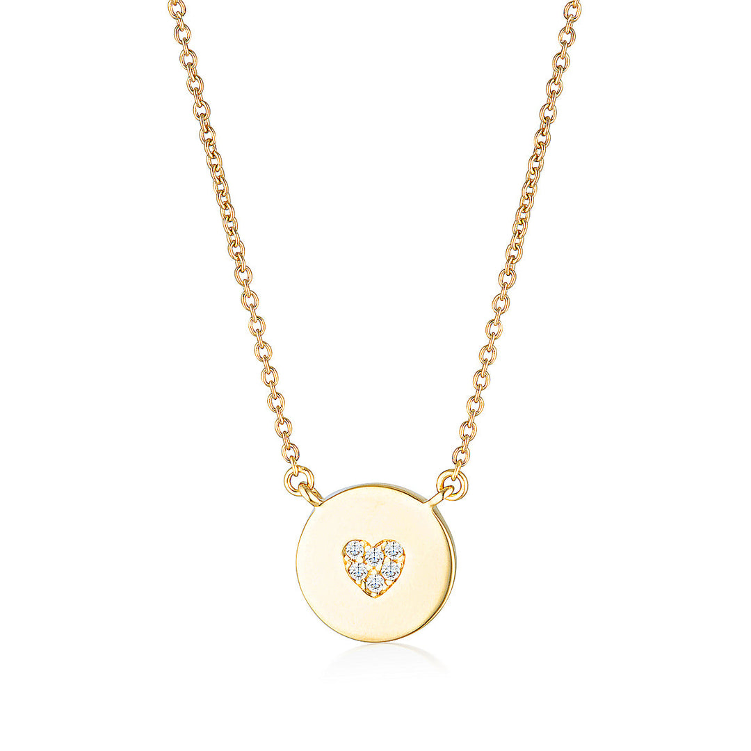 ROCK STAR HEART DISC GOLD PENDANT