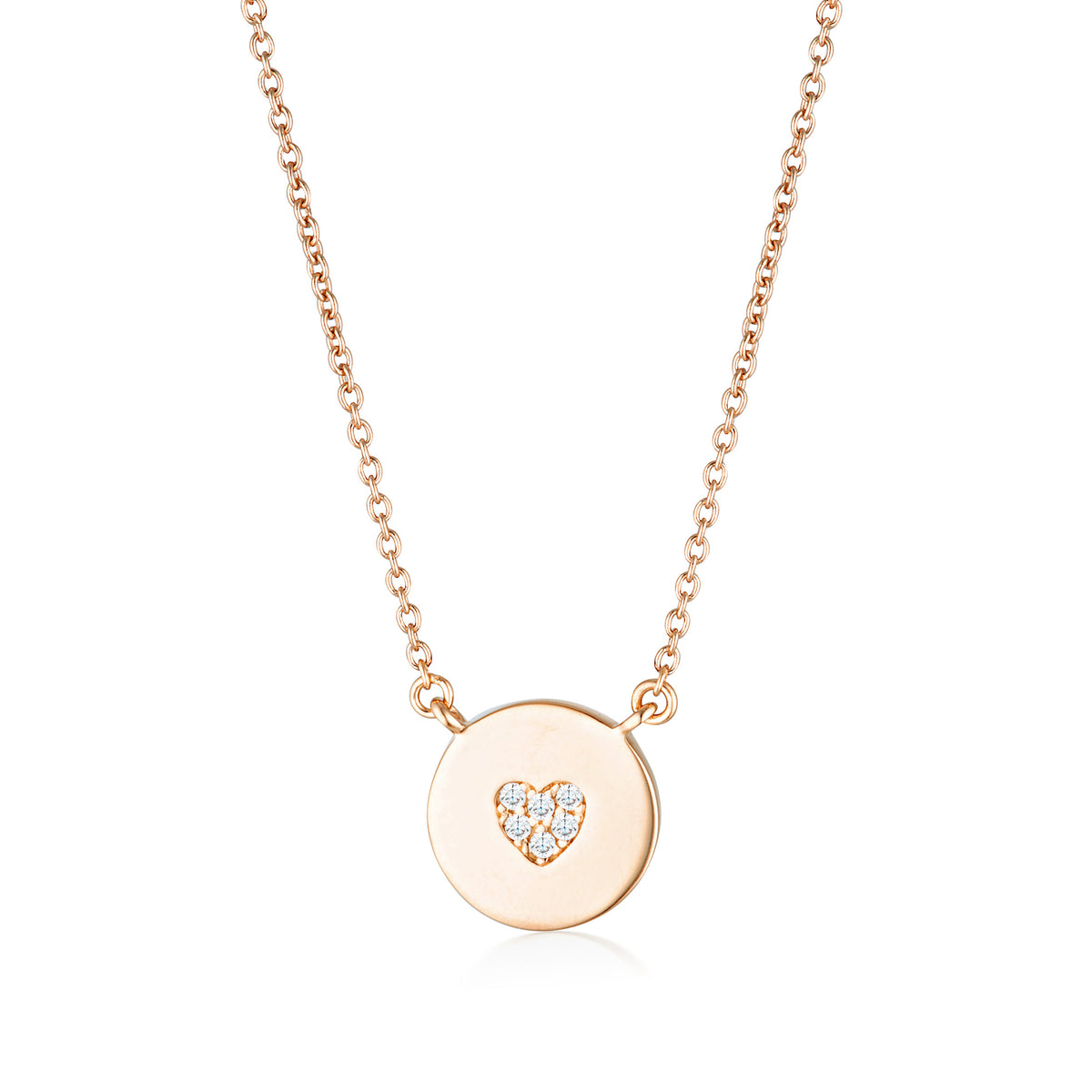 ROCK STAR HEART DISC ROSE GOLD PENDANT