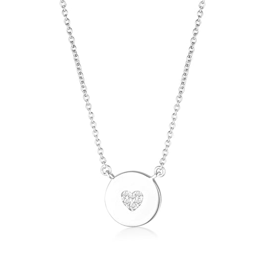ROCK STAR HEART DISC SILVER PENDANT