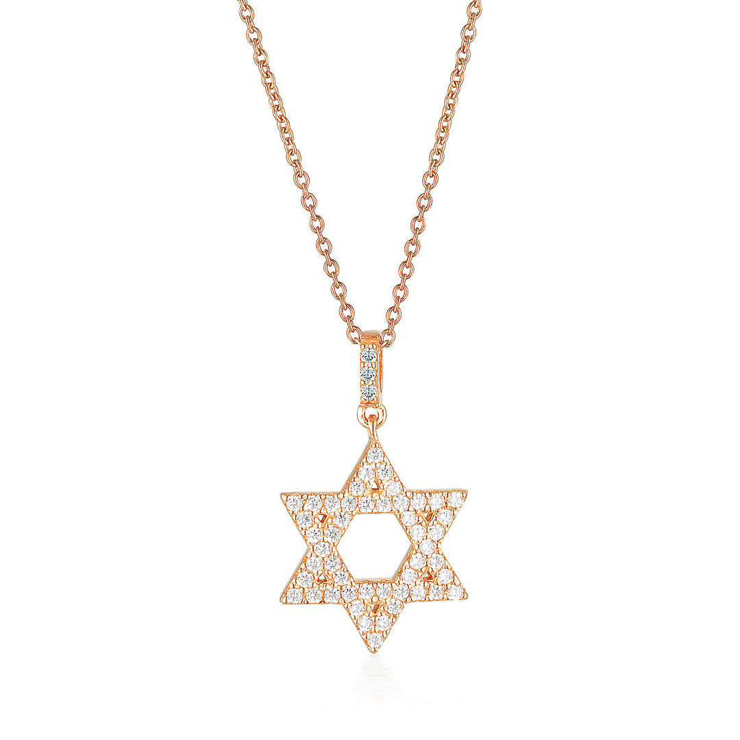 ROCK STAR STAR OF DAVID ROSE GOLD PENDANT