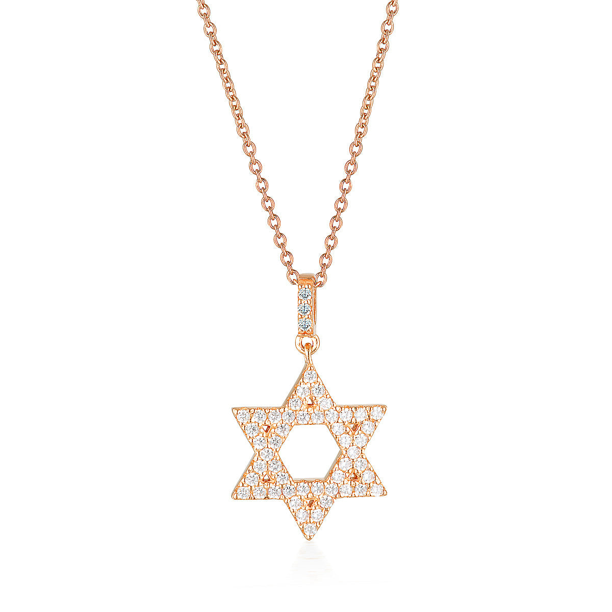 ROCK STAR STAR OF DAVID ROSE GOLD PENDANT