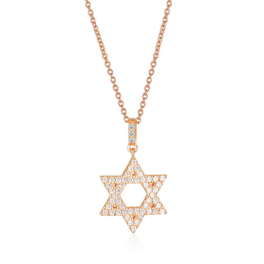 ROCK STAR STAR OF DAVID ROSE GOLD PENDANT