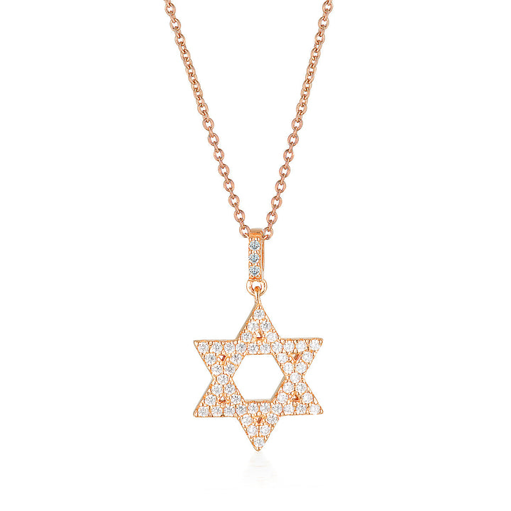 ROCK STAR STAR OF DAVID ROSE GOLD PENDANT