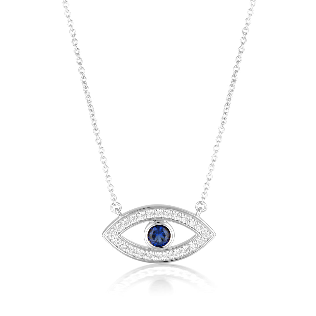 ROCK STAR BLUE EVIL EYE PENDANT SILVER