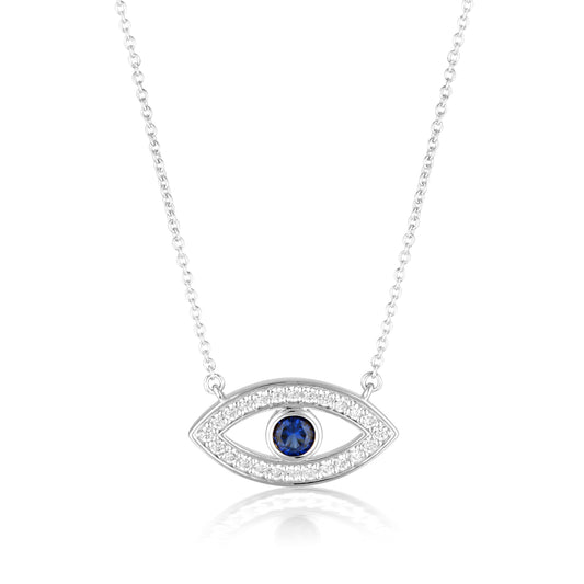 ROCK STAR BLUE EVIL EYE PENDANT SILVER