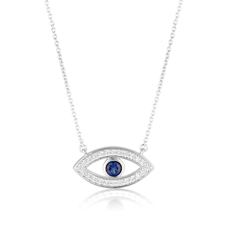 ROCK STAR BLUE EVIL EYE PENDANT SILVER