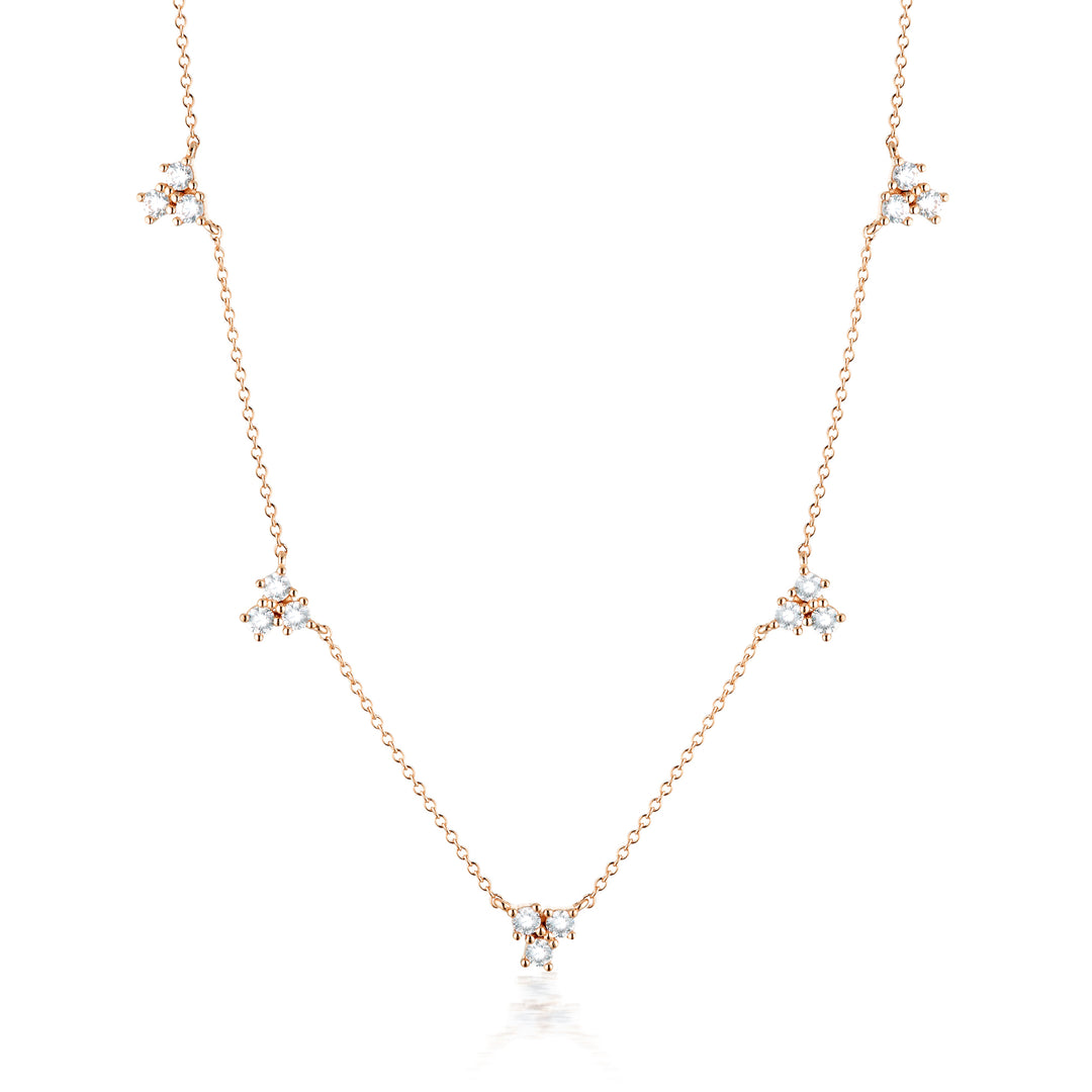 GEORGINI THE LAYERED EDIT TROIS NECKLACE ROSE GOLD