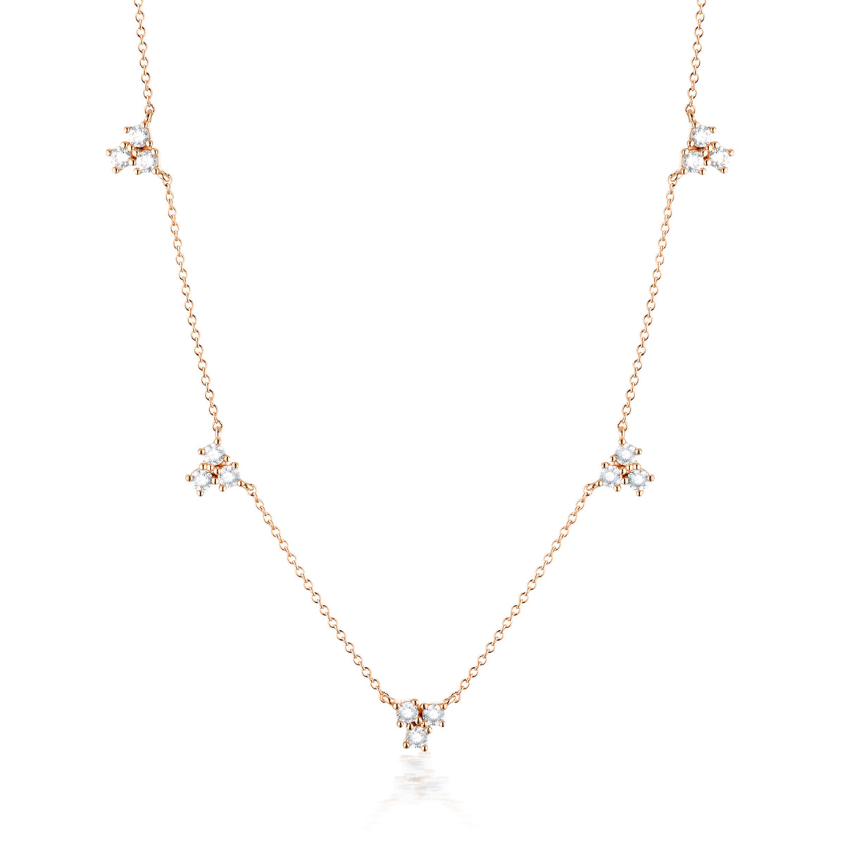 GEORGINI THE LAYERED EDIT TROIS NECKLACE ROSE GOLD