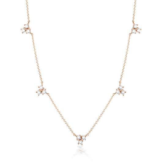 GEORGINI THE LAYERED EDIT TROIS NECKLACE ROSE GOLD