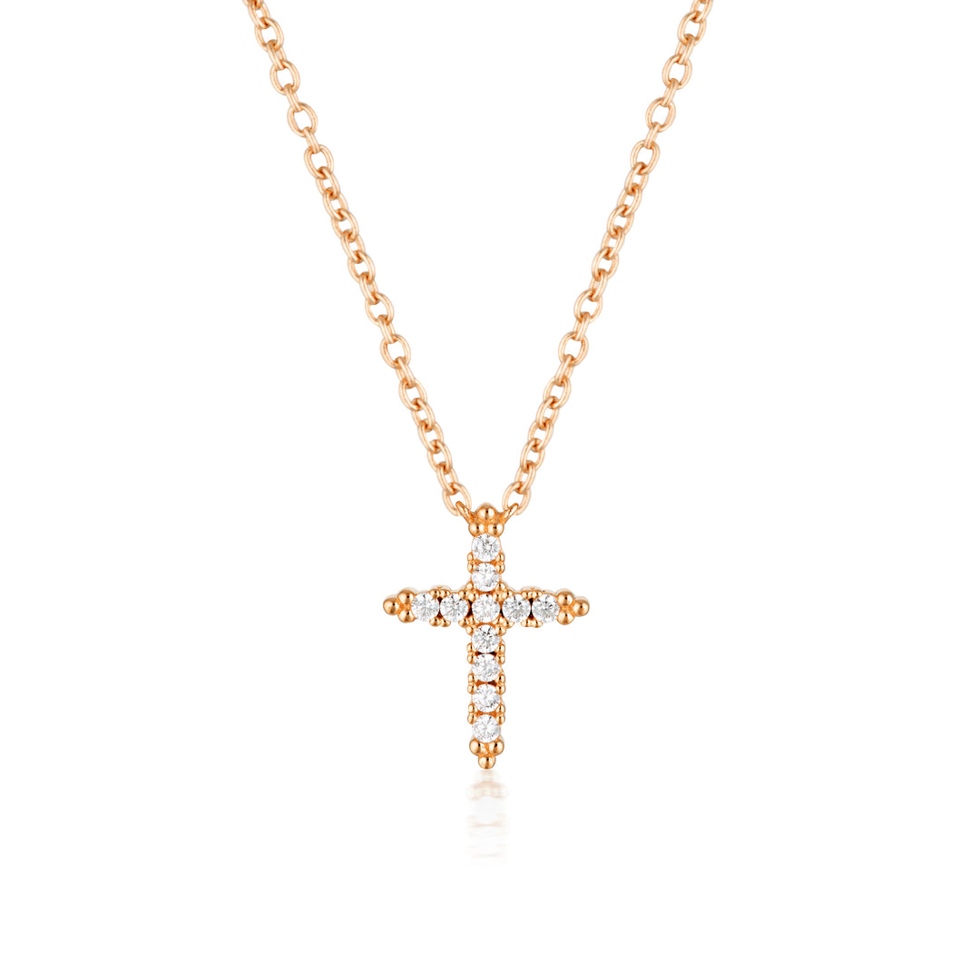 ROCK STAR CROSS ROSE GOLD PENDANT