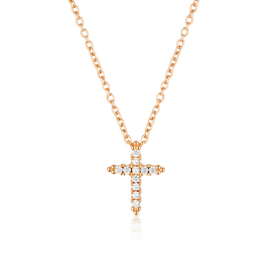 ROCK STAR CROSS ROSE GOLD PENDANT