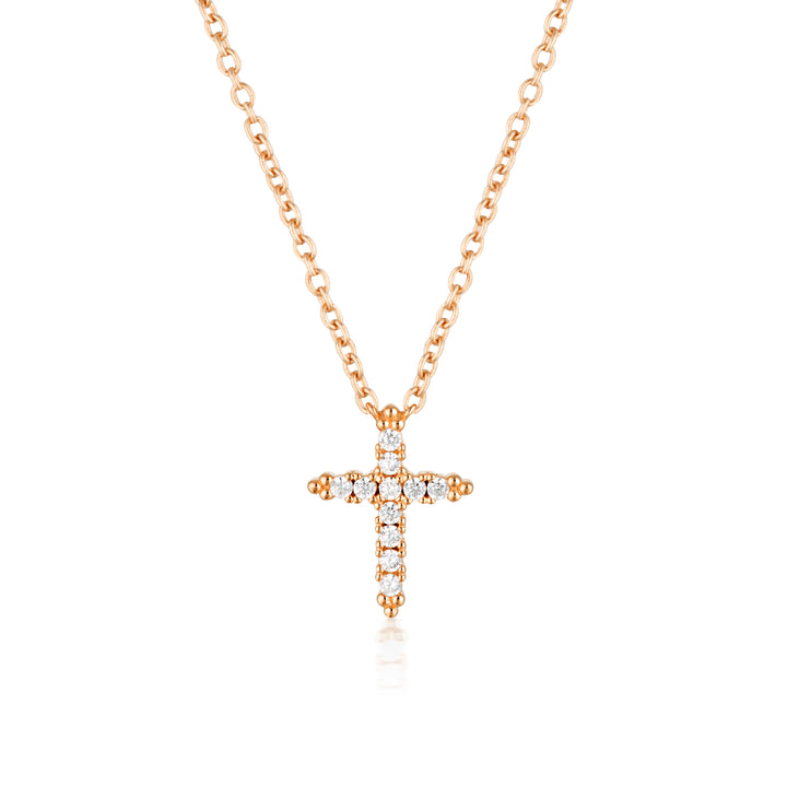 ROCK STAR CROSS ROSE GOLD PENDANT