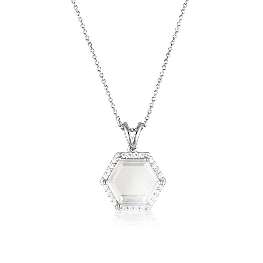 HEXAGON NECKLACE SILVER