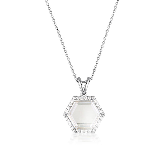 HEXAGON NECKLACE SILVER