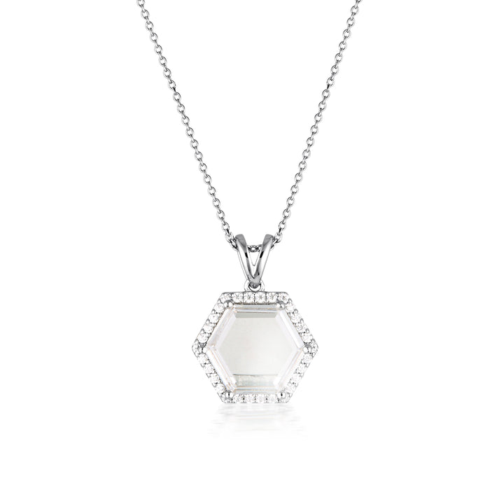 HEXAGON NECKLACE SILVER