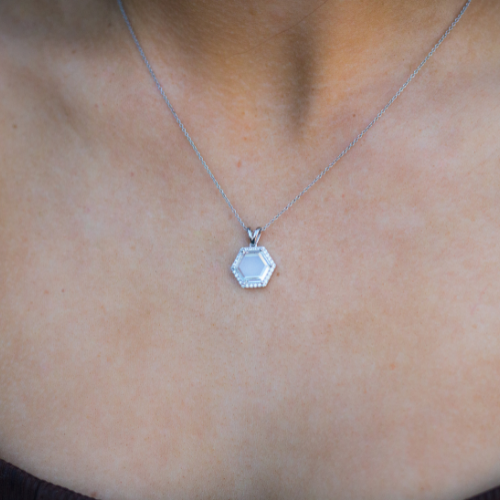 HEXAGON NECKLACE SILVER