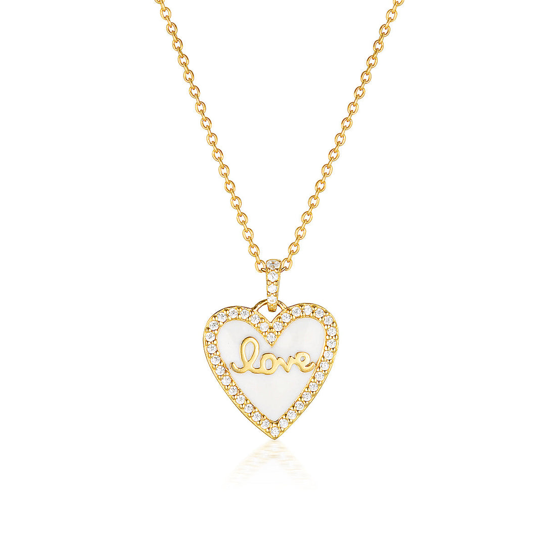 REFLECTION ENAMEL LOVE HEART PENDANT GOLD