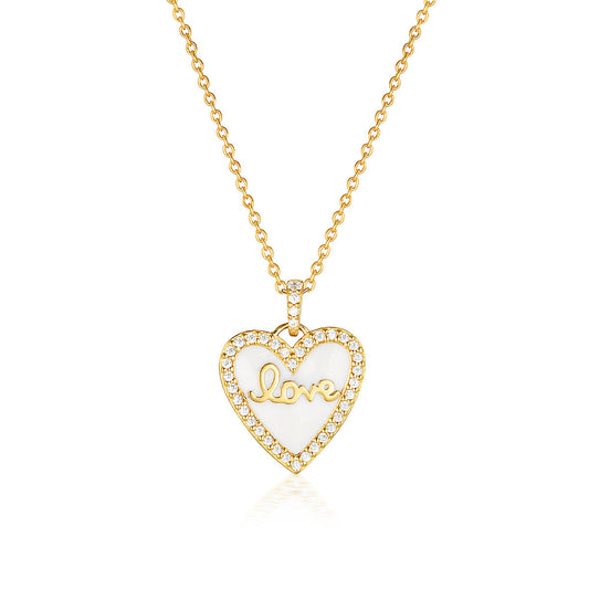 REFLECTION ENAMEL LOVE HEART PENDANT GOLD