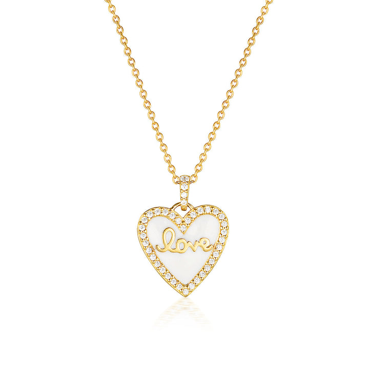 REFLECTION ENAMEL LOVE HEART PENDANT GOLD