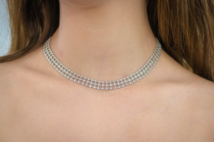A CHRISTMAS JOURNEY SOIGNEE NECKLACE SILVER