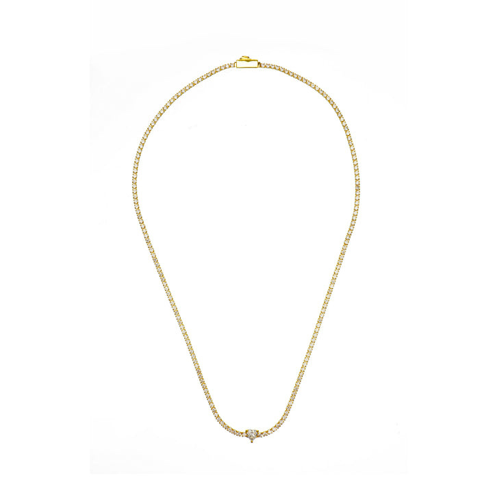 SWEETHEART TENNIS NECKLACE GOLD 42CM