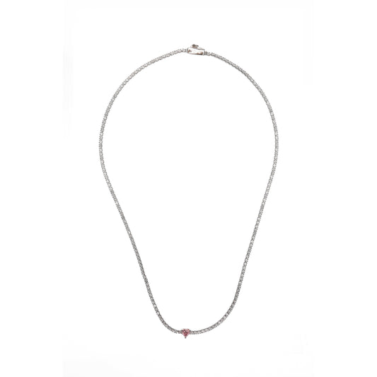 SWEETHEART TENNIS NECKLACE SILVER 42CM