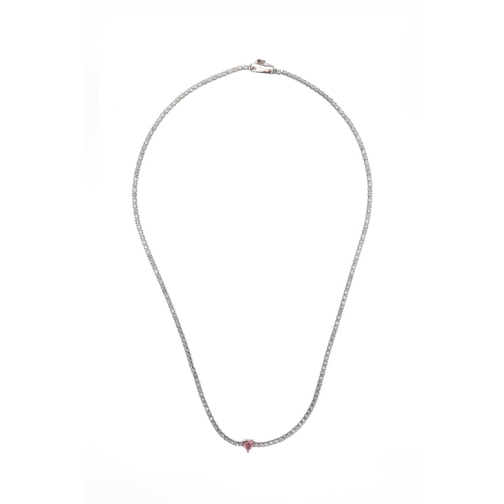 SWEETHEART TENNIS NECKLACE SILVER 42CM