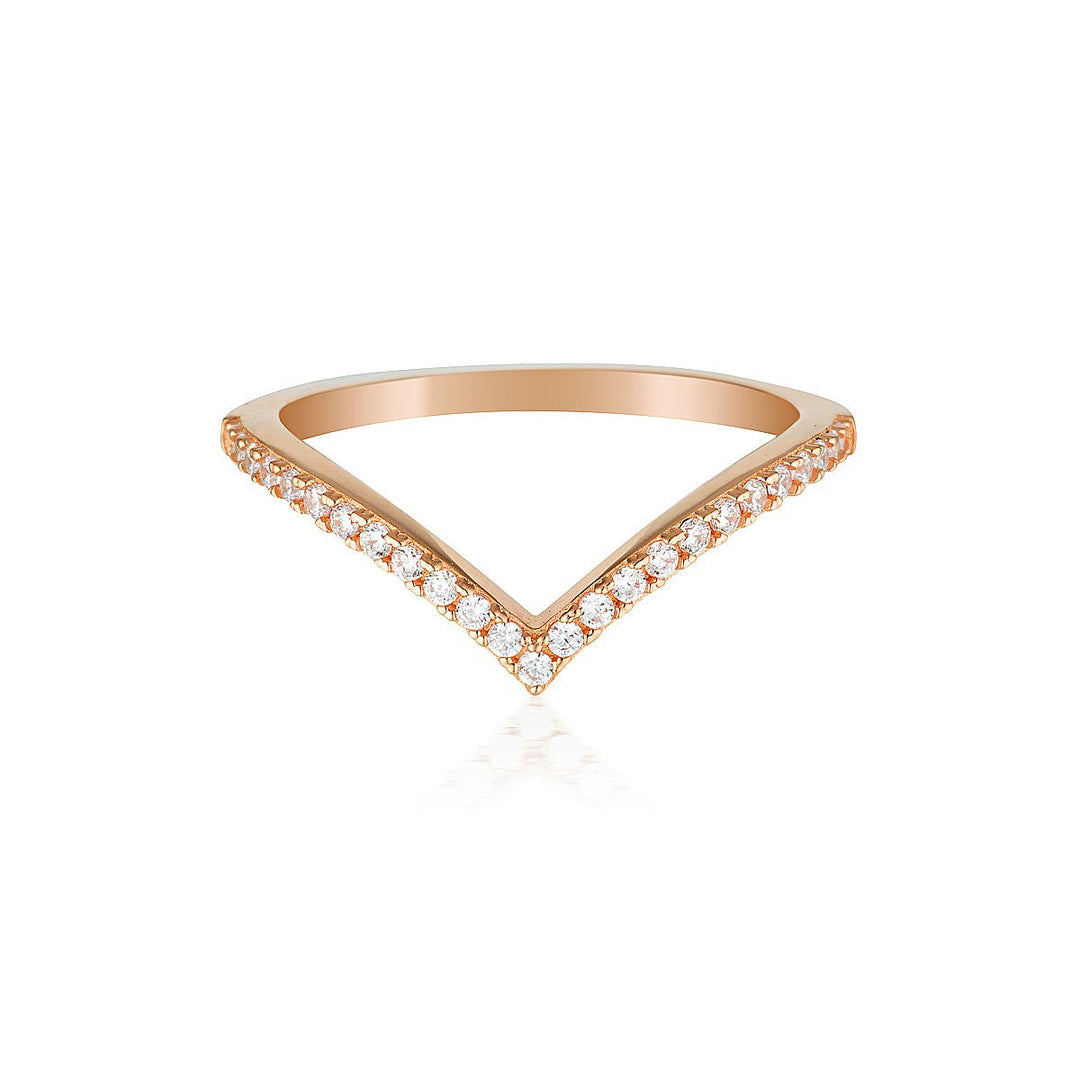 ROCK STAR V ROSE GOLD RING - 8