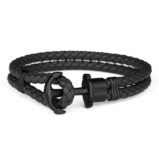 Paul Hewitt Phrep Leather Black / Black Bracelet - L