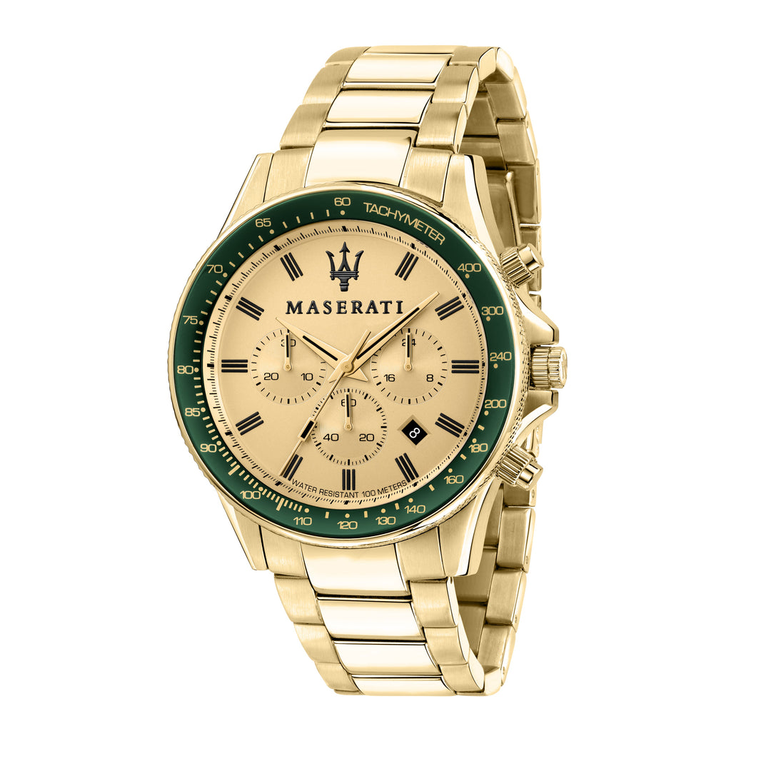 Maserati Stile Gold Dial 45mm Chronograph