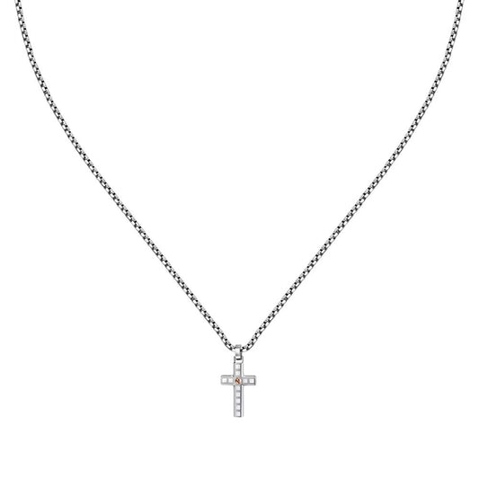Sector Spirit Cross Stainless Steel Pendant with Rosegold Screw 50+5cm