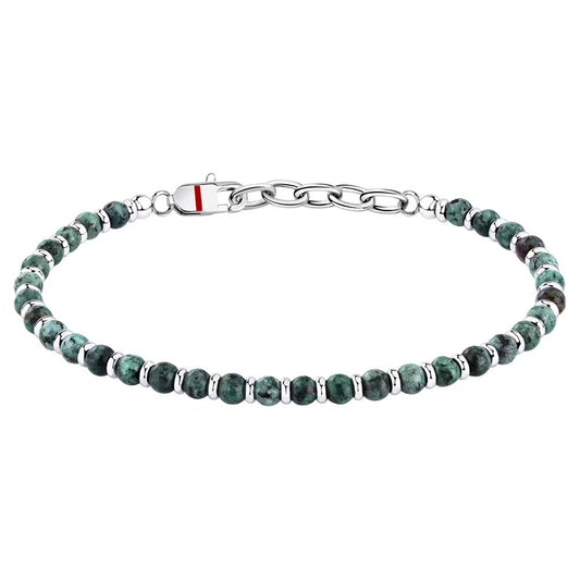 Sector Basic Bracelet  with Green Stones 19+3cm