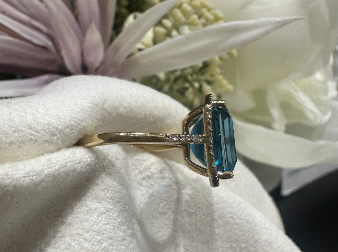 London Blue Topaz Cocktail Diamond Ring