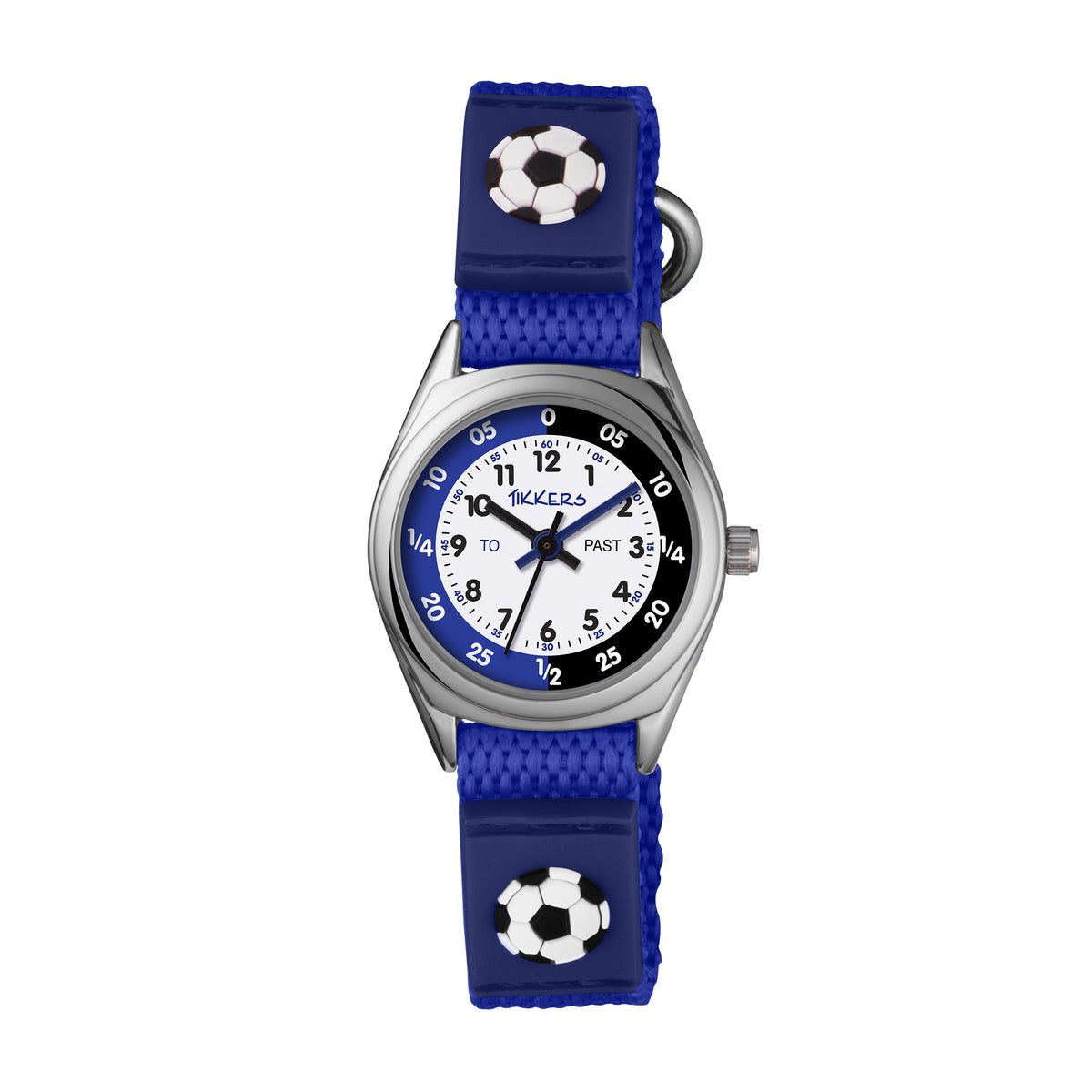 Tikkers Time Teacher Blue Soccer Canvas Strap Watch