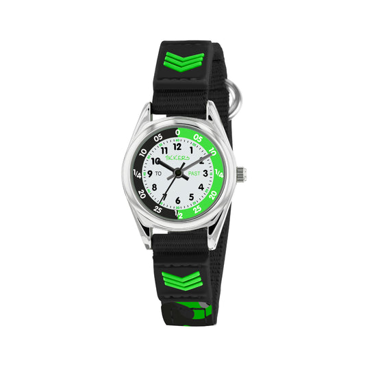 Tikkers Time Teacher Black Canvas Strap Watch