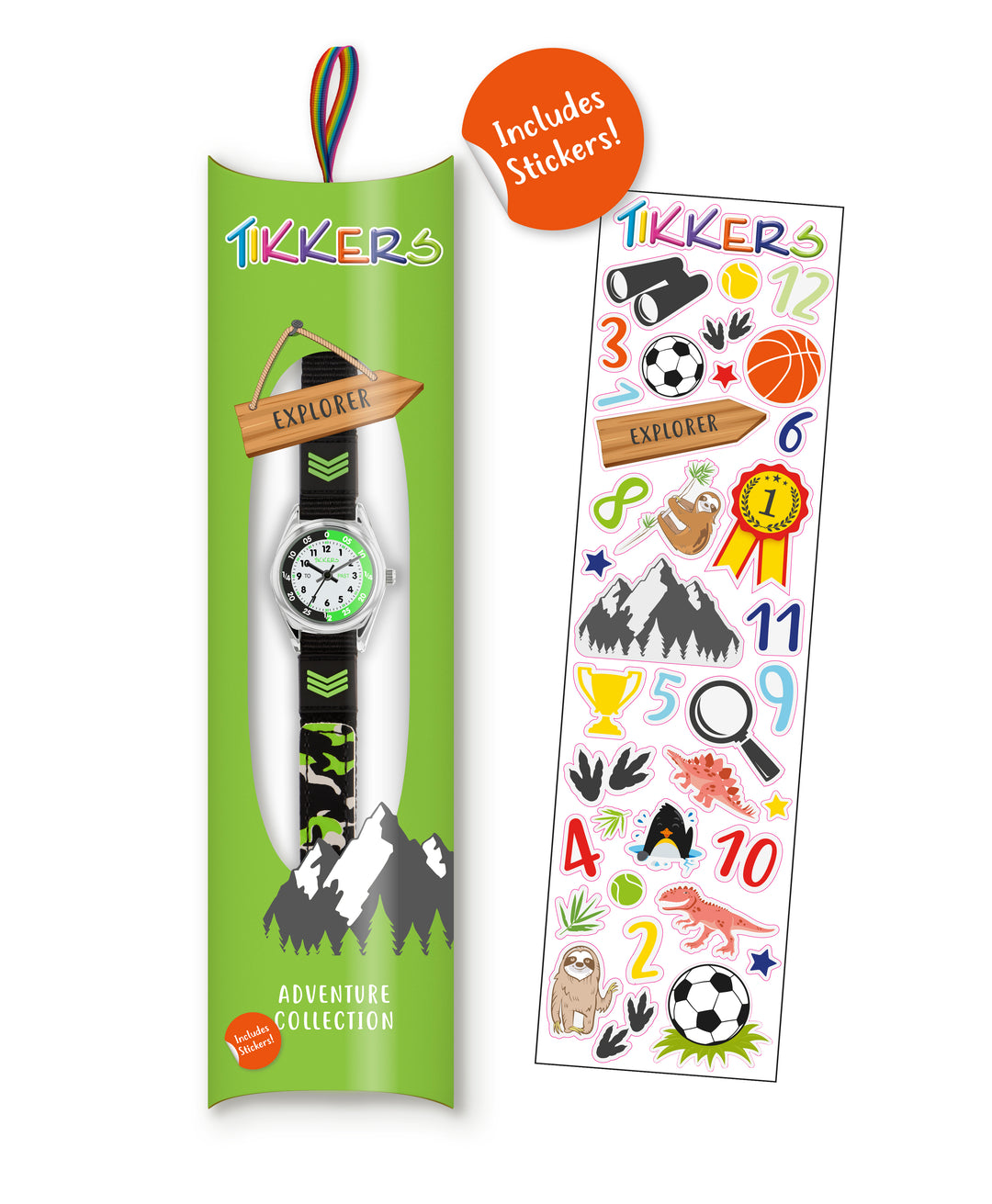 Tikkers Time Teacher Black Canvas Strap Watch