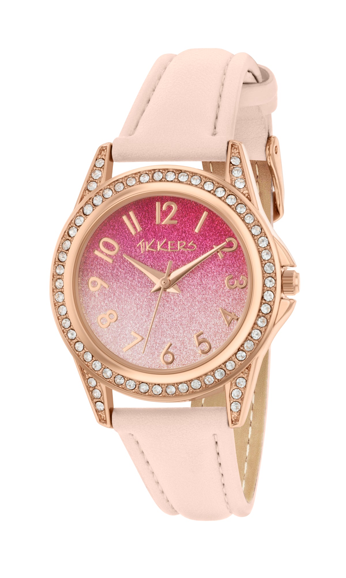 Tikkers Peach Fashion Straps Sparkle Dial Watch