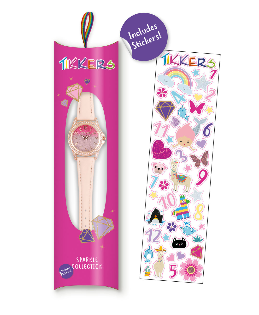 Tikkers Peach Fashion Straps Sparkle Dial Watch