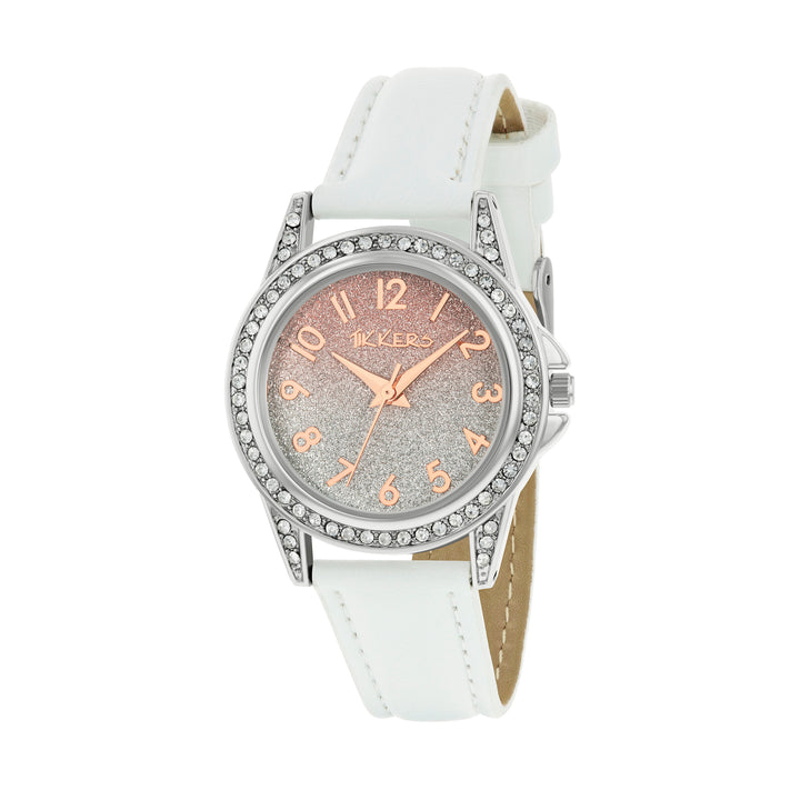 Tikkers White Fashion Straps Sparkle Dial Watch