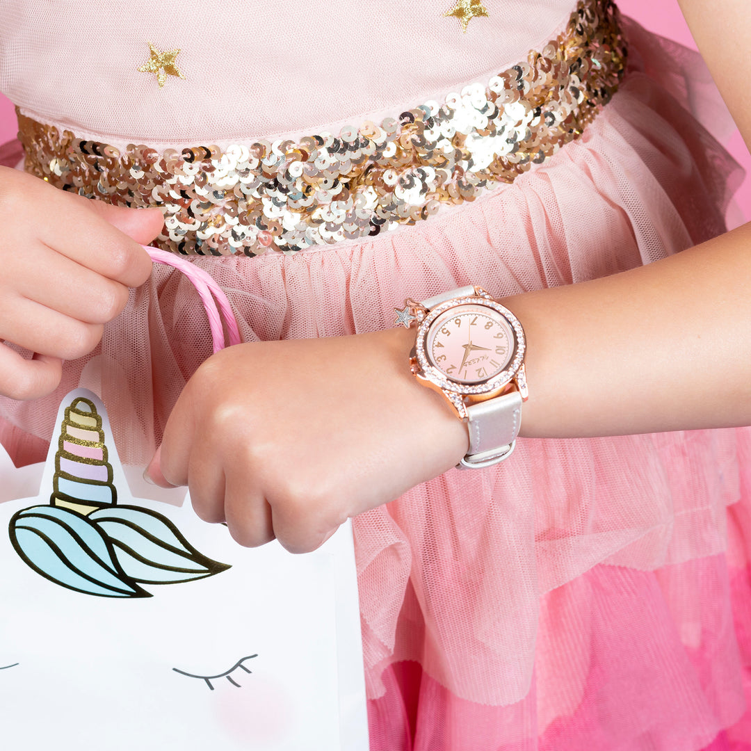 Tikkers Charm Collection Silver Strap Ombre Dial Watch